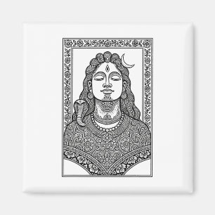 Lord Shiva traditionele Indiase Mehendi en Mandala Magneet