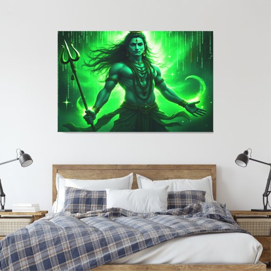 Lord Shiva Wall Art Canvas Print Picture 4 (Insitu (Slaapkamer))