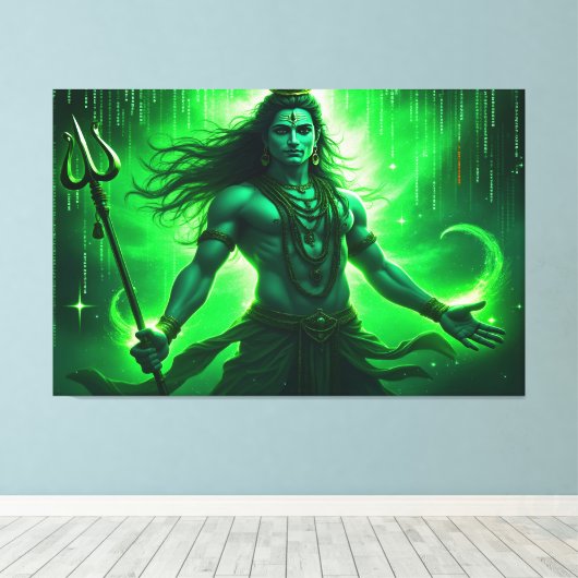 Lord Shiva Wall Art Canvas Print Picture 4 (Insitu (Houten vloer))