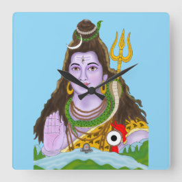 Lord Shiva Wall Clock Vierkante Klok