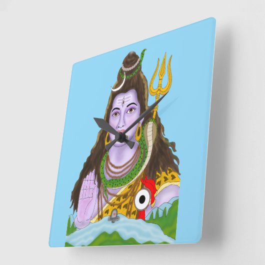 Lord Shiva Wall Clock Vierkante Klok (Hoek)