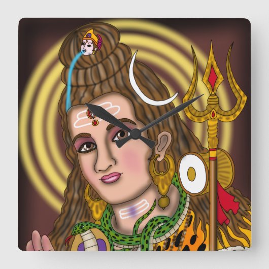 Lord Shiva wandklok (Voorkant)