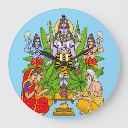 Lord Shiva wandklok (Voorkant)