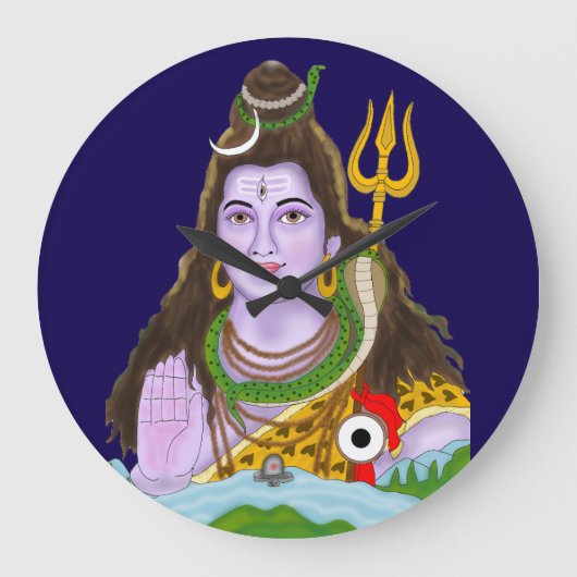 Lord Shiva wandklok (Voorkant)