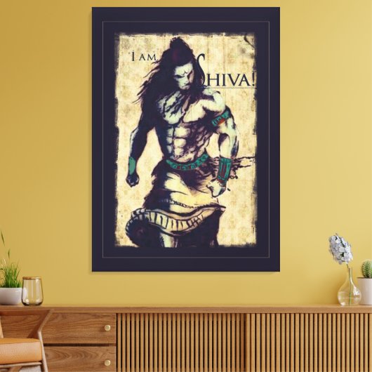 Lord Shiva - Wrapped Canvas (Insitu (Woonkamer))