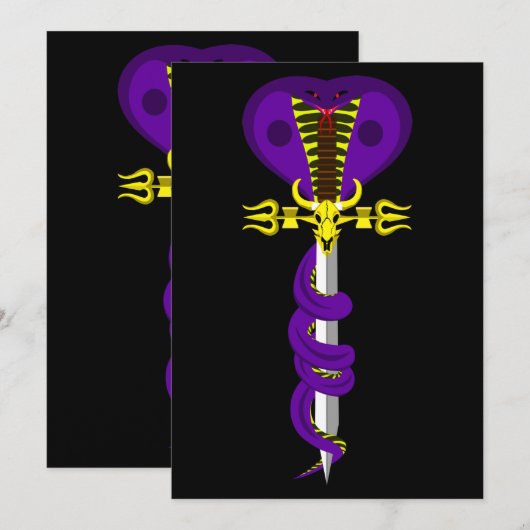 Lord Shivas Trishul Sword en Snake   Kaart (Voorkant / Achterkant)
