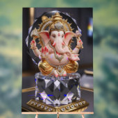Lord Shree Ganesha Crystal & Diamond Sculpture Acryl Bord (Neutraal)
