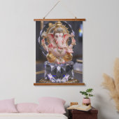 Lord Shree Ganesha Crystal & Diamond Sculpture Ha Hangend Wandkleed (Slaapkamer)