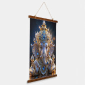 Lord Shree Ganesha Crystal & Diamond Sculpture Ha Hangend Wandkleed (Gebogen)