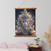 Lord Shree Ganesha Crystal & Diamond Sculpture Ha Hangend Wandkleed (Slaapkamer)