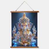 Lord Shree Ganesha Crystal & Diamond Sculpture Hangend Wandkleed (Voorkant 2)