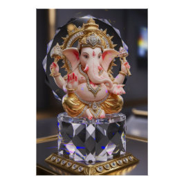 Lord Shree Ganesha Crystal & Diamond Sculpture Perfect Poster