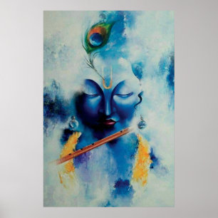 Lord Shree Krishna Artistiek ontwerp Wall Art Poster