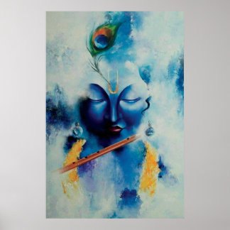 Lord Shree Krishna Artistiek ontwerp Wall Art Poster