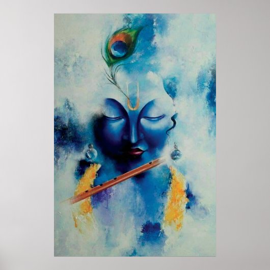 Lord Shree Krishna Artistiek ontwerp Wall Art Poster (Voorkant)