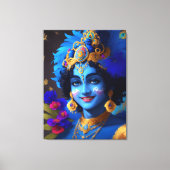 Lord Shri Krishna Hindu Godheid AI Gegenereerd Canvas Afdruk (Voorkant)