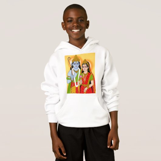 Lord Sitaram Hoodie – Spiritual Wear for Devotees (Voorkant volledig)