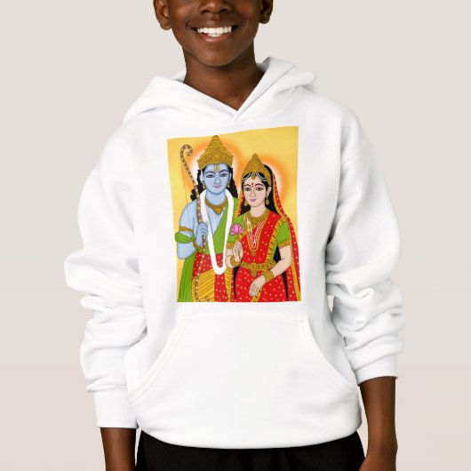 Lord Sitaram Hoodie – Spiritual Wear for Devotees (Voorkant)