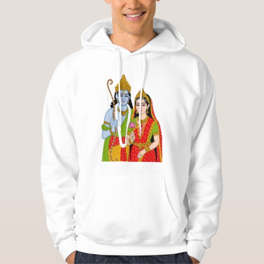 Lord Sitaram Hoodie – Spiritual Wear for Devotees (Voorkant)