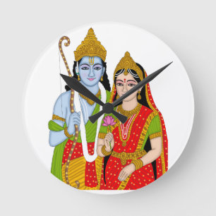 Lord Sitaram-klok – Goddelijke wanddecoratie en hu Ronde Klok