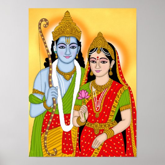 Lord Sitaram Poster – Divine Wall Art & Home Decor (Voorkant)