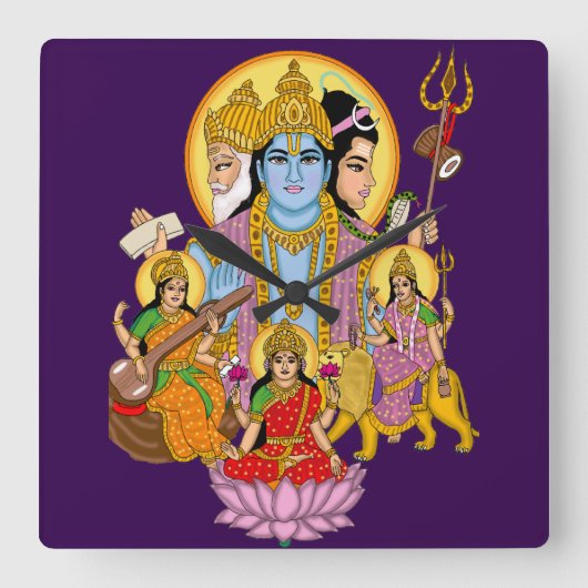 Lord Trinity Wall Clock Vierkante Klok (Voorkant)