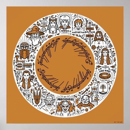 LORD VAN DE Doodle Art RINGS™ Poster (Voorkant)