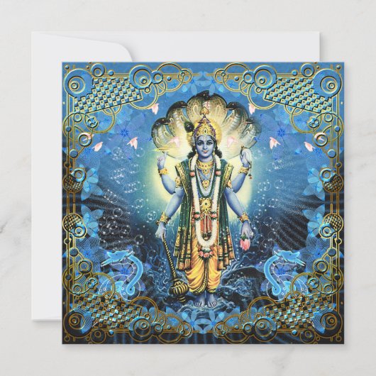 Lord Vishnu - Card, Greeting, Invite Kaart (Voorkant)