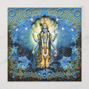 Lord Vishnu - Card, Greeting, Invite Kaart