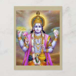 Lord Vishnu Floral Fine Art Briefkaart