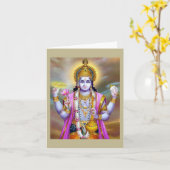 Lord Vishnu Floral Fine Art Kaart (Gele Bloem)