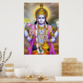 Lord Vishnu Floral Fine Art Poster (Keuken)