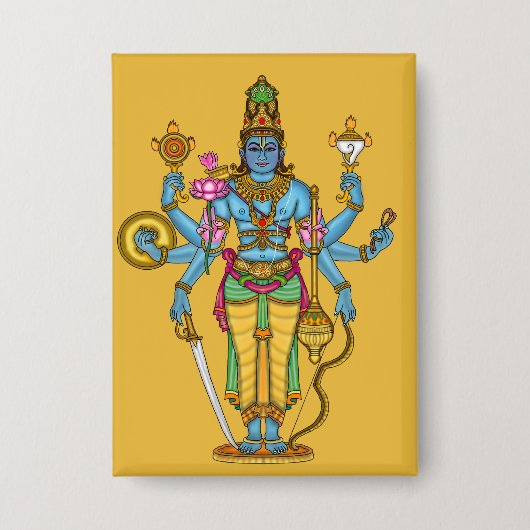 Lord Vishnu-knop Button (Voorkant)