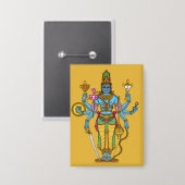 Lord Vishnu-knop Button (Voorkant / Achterkant)