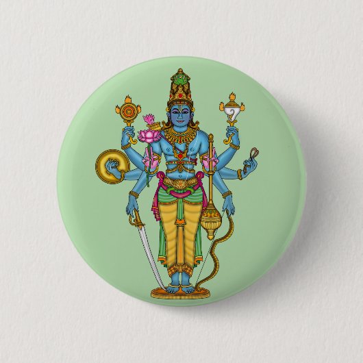 Lord Vishnu-knop Ronde Button 5,7 Cm (Voorkant)