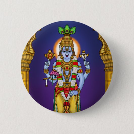 Lord Vishnu-knop Ronde Button 5,7 Cm (Voorkant)