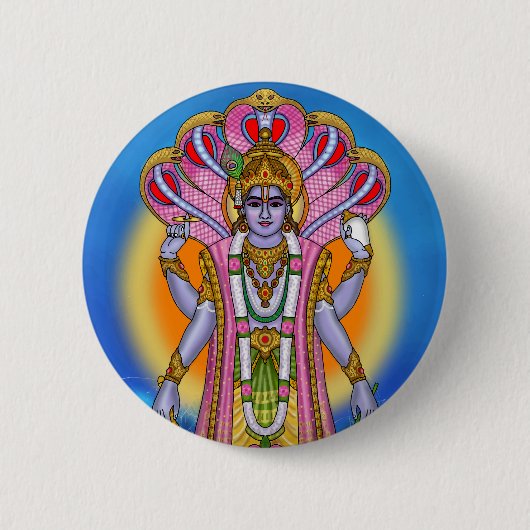 Lord Vishnu-knop Ronde Button 5,7 Cm (Voorkant)