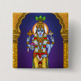 Lord Vishnu-knop Vierkante Button 5,1 Cm