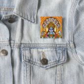 Lord Vishnu-knop Vierkante Button 5,1 Cm (In situ)