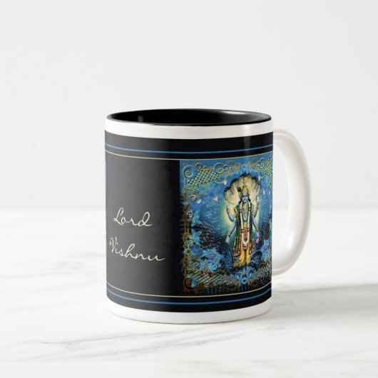 Lord Vishnu - Mok, Cup Tweekleurige Koffiemok (Voorkant rechts)