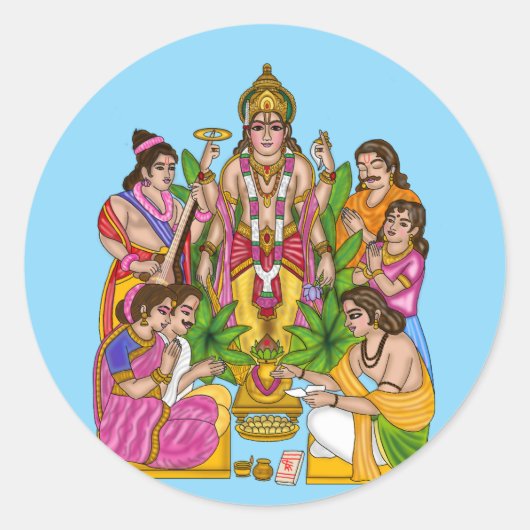 Lord Vishnu Satyanarayan Sticker (Voorkant)