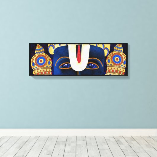 Lord Vishnu Tirupati Perumal Hindu God Painting Canvas Afdruk (Insitu (Houten vloer))