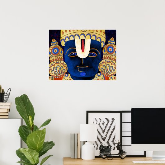 Lord Vishnu Tirupati Perumal Hindu God Painting Poster (Thuiskantoor)