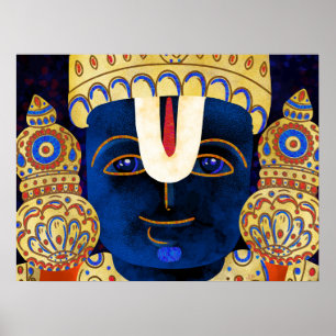 Lord Vishnu Tirupati Perumal Hindu God Painting Poster