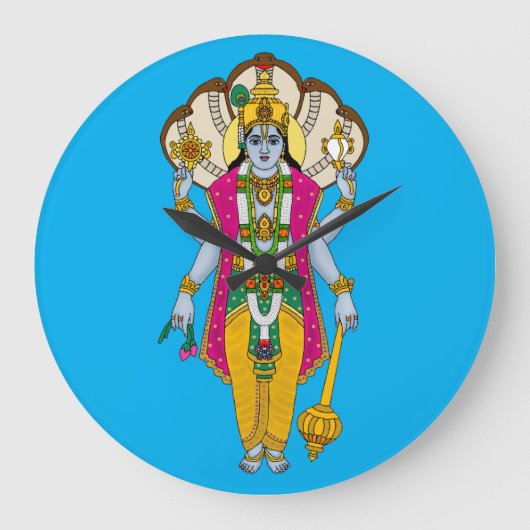 Lord Vishnu wandklok (Voorkant)