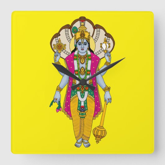 Lord Vishnu wandklok (Voorkant)