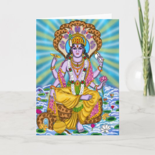 Lord Vishnu Wenskaart Kaart (Voorkant)