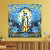 Lord Vishnu - Wrapped Canvas (Insitu (Woonkamer))