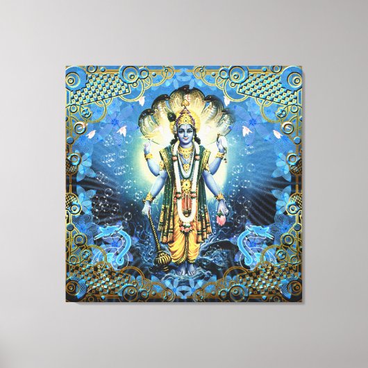 Lord Vishnu - Wrapped Canvas Afdruk (Voorkant)