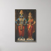 Lord Vitthal en Rakhumai Devi Canvas Muurkunst (Voorkant)